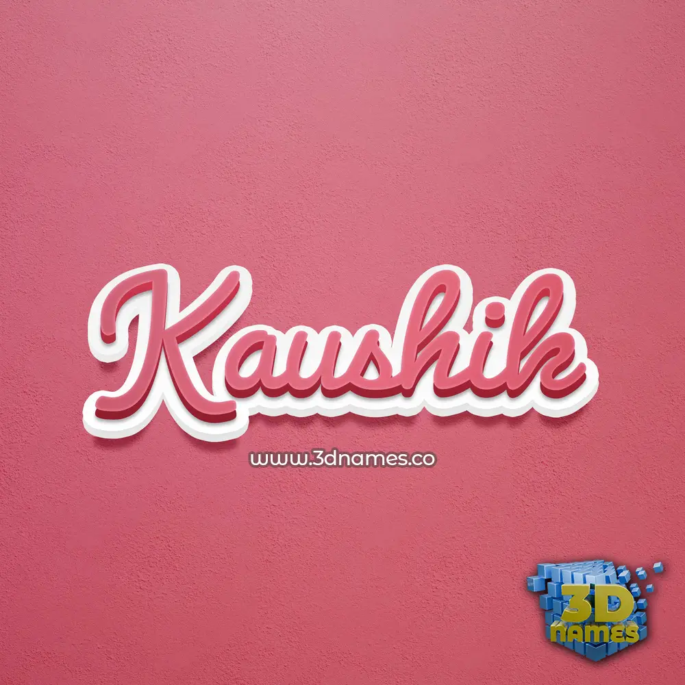 kaushik in Red Scribble style - 3D name wallpaper