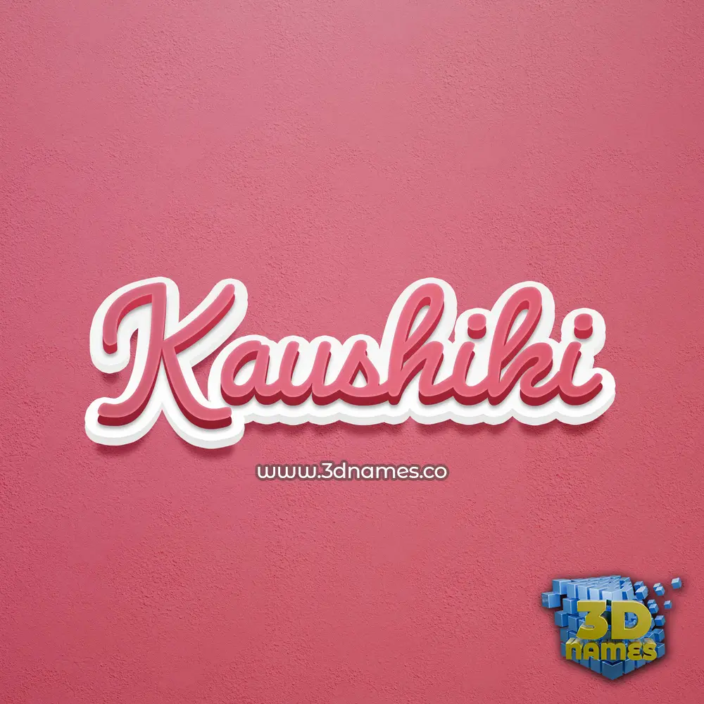 kaushiki in Red Scribble style - 3D name wallpaper