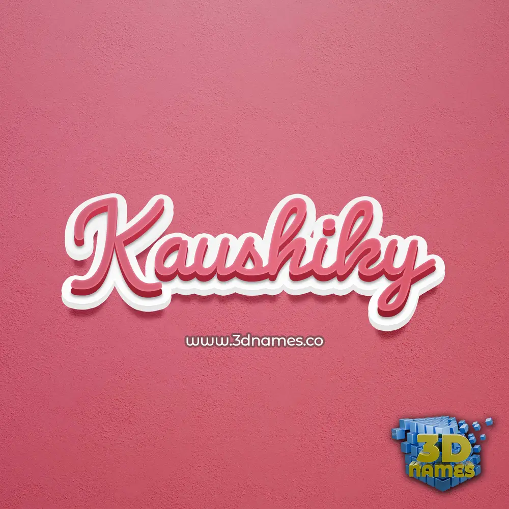kaushiky in Red Scribble style - 3D name wallpaper
