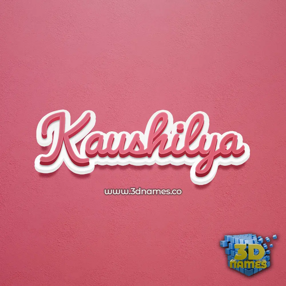 kaushilya in Red Scribble style - 3D name wallpaper