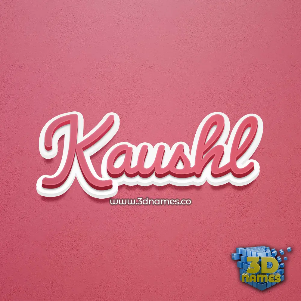 kaushl in Red Scribble style - 3D name wallpaper