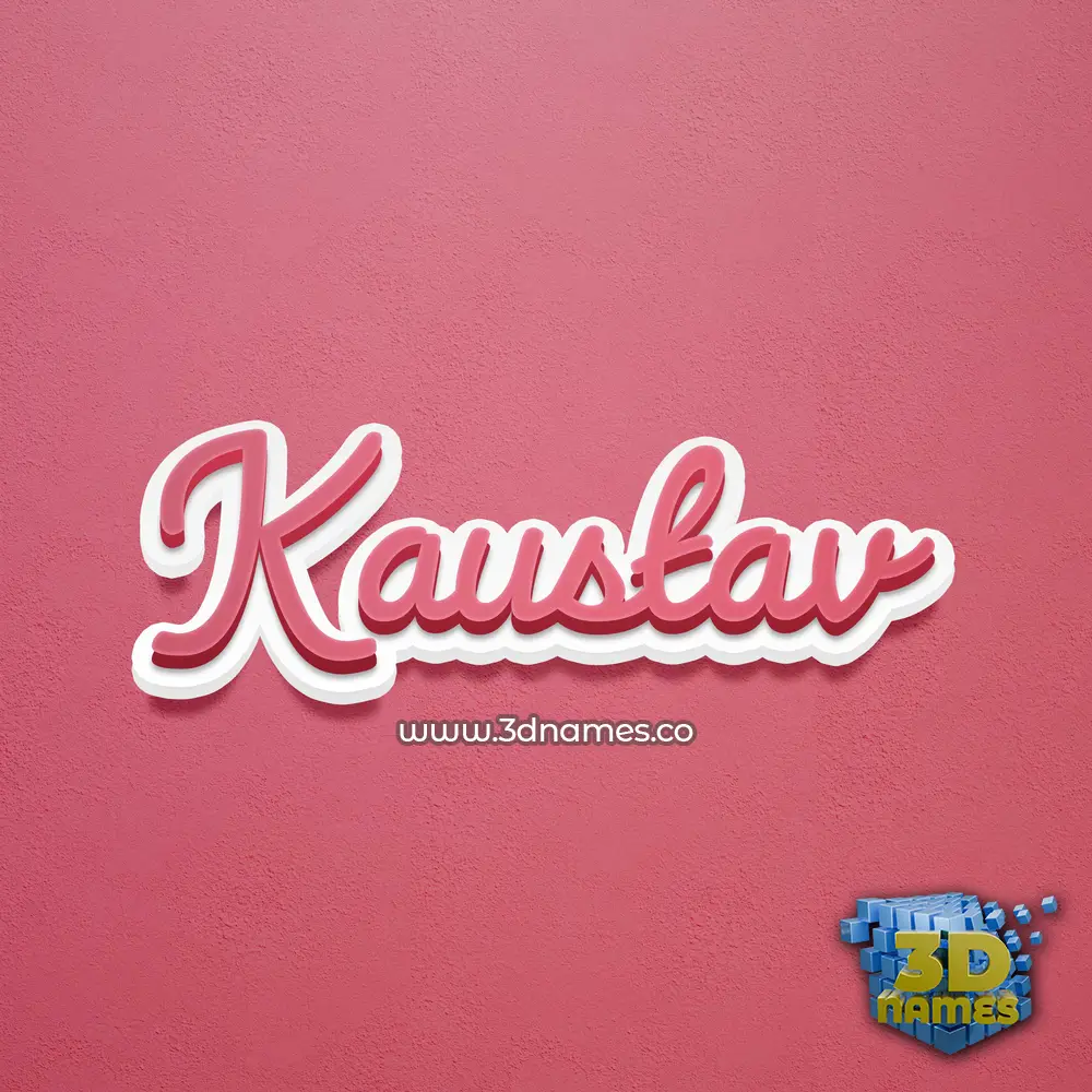 kaustav in Red Scribble style - 3D name wallpaper