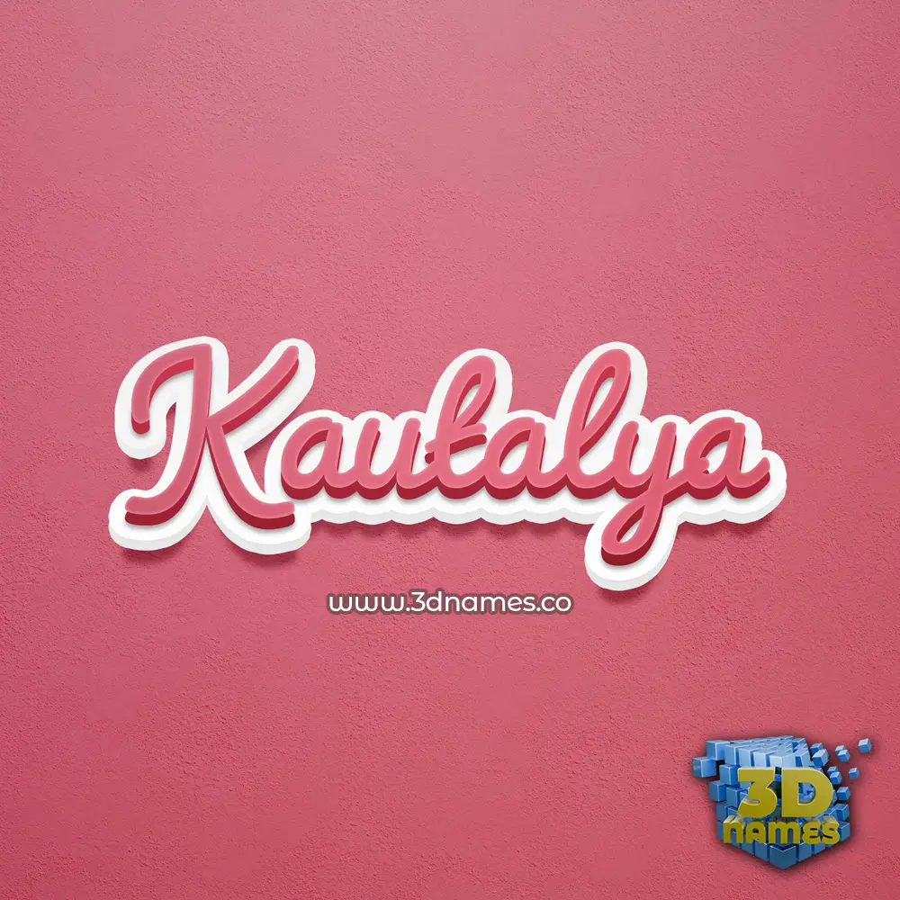 kautalya in Red Scribble style - 3D name wallpaper