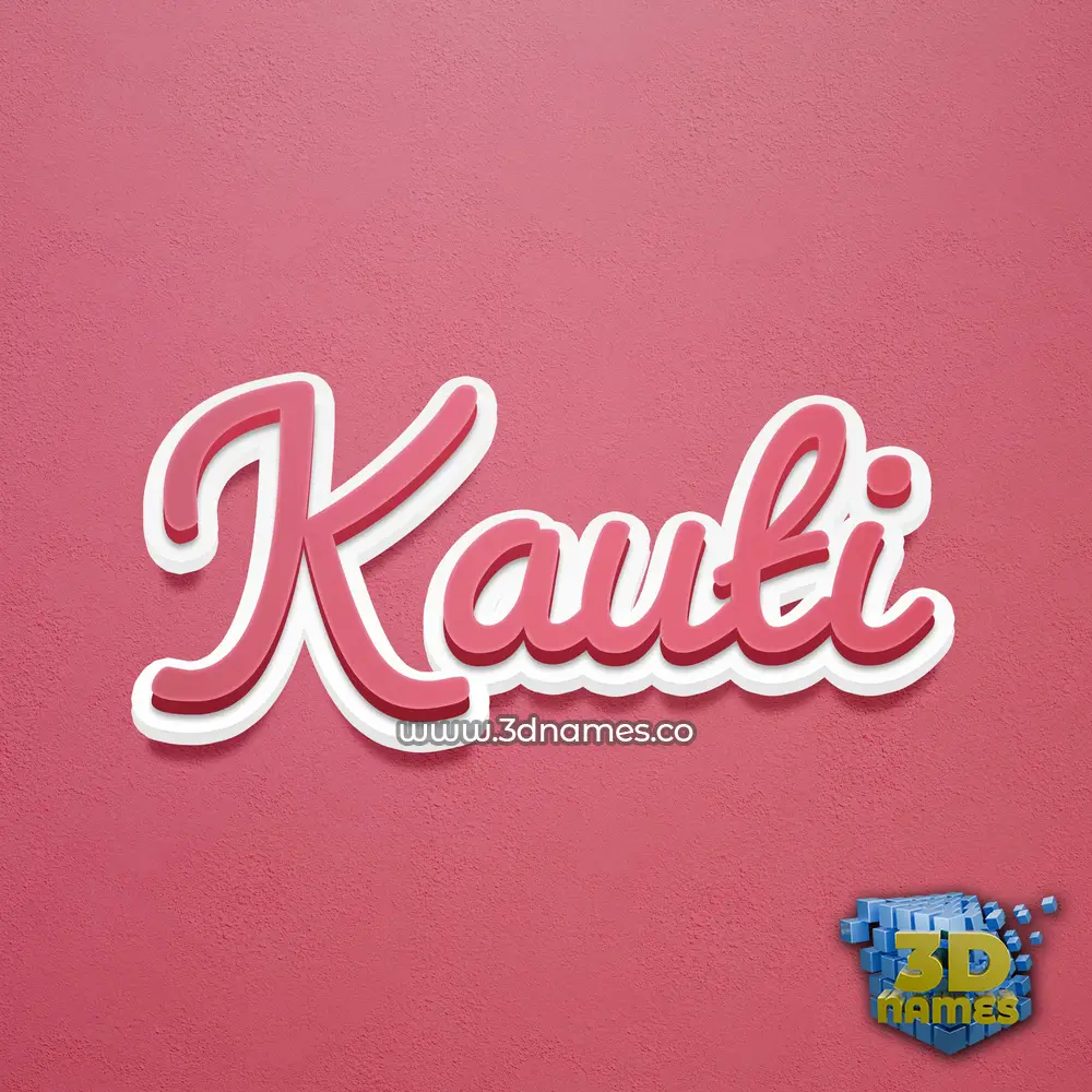 kauti in Red Scribble style - 3D name wallpaper