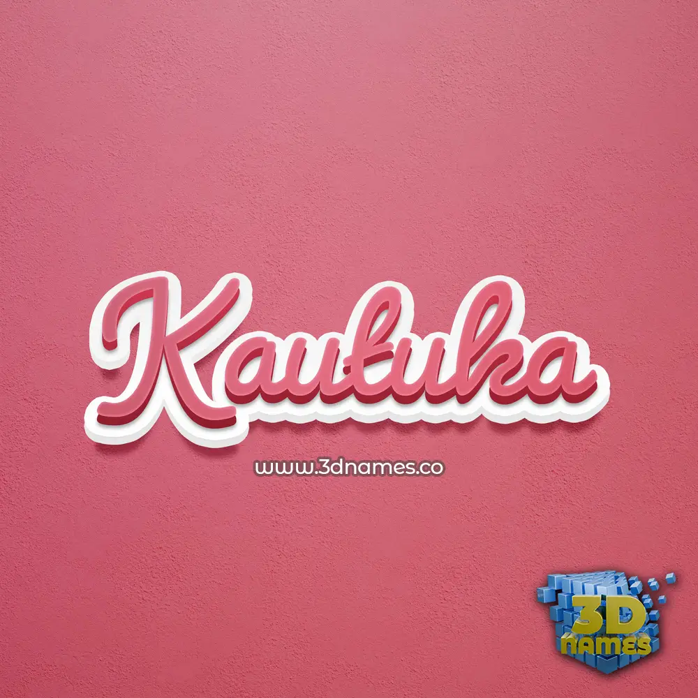 kautuka in Red Scribble style - 3D name wallpaper