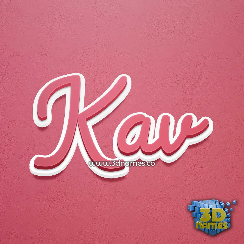 kav in Red Scribble style - 3D name wallpaper
