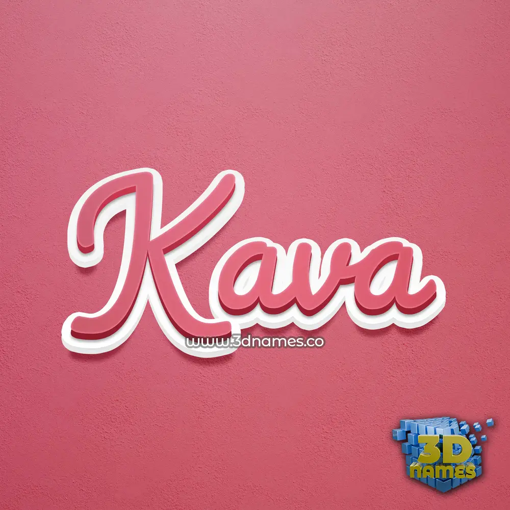 kava in Red Scribble style - 3D name wallpaper