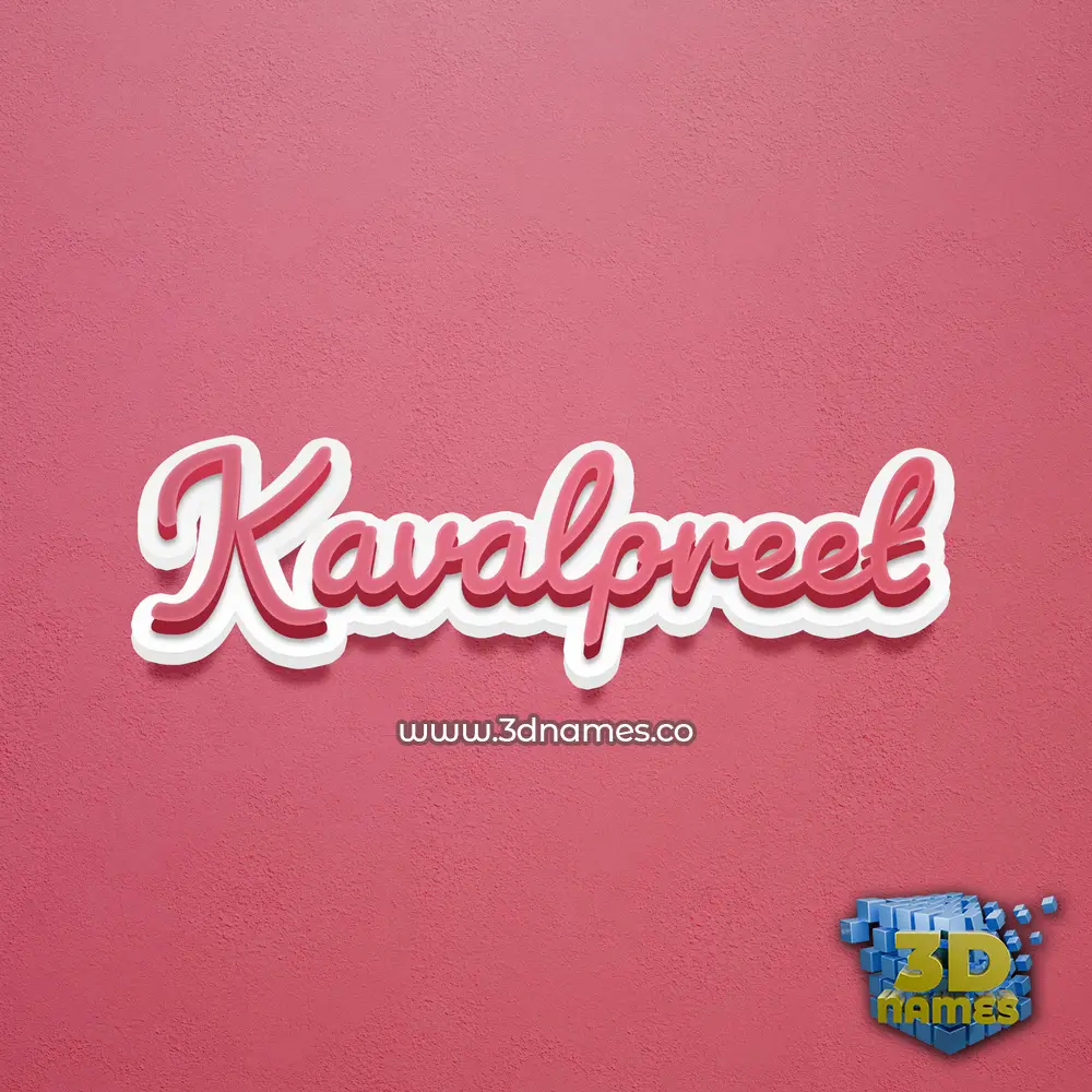 kavalpreet in Red Scribble style - 3D name wallpaper