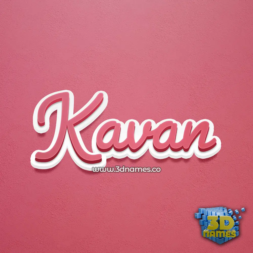 kavan in Red Scribble style - 3D name wallpaper