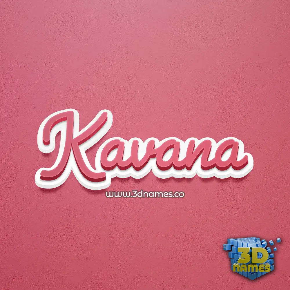 kavana in Red Scribble style - 3D name wallpaper