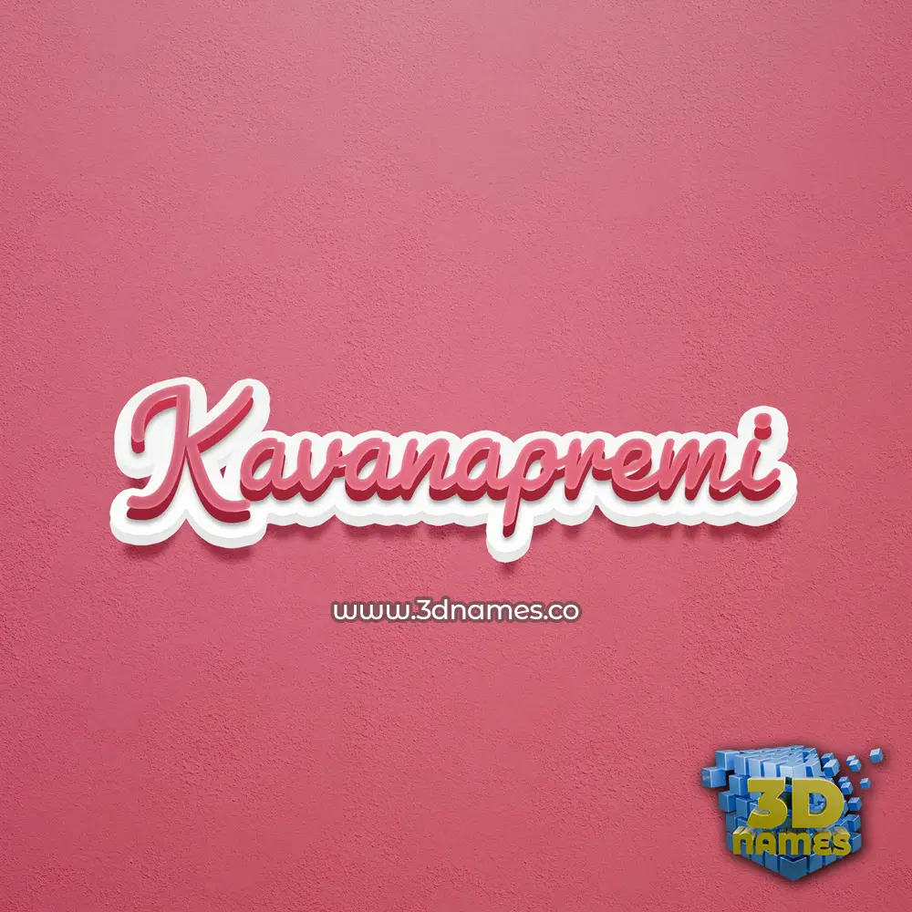 kavanapremi in Red Scribble style - 3D name wallpaper