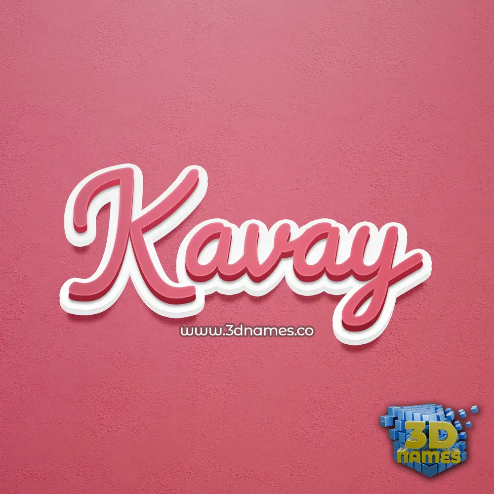 kavay in Red Scribble style - 3D name wallpaper
