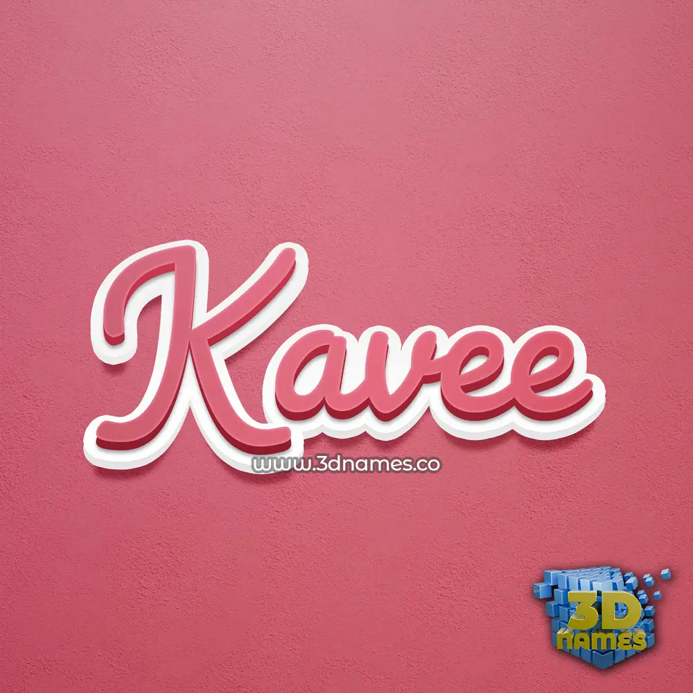 kavee in Red Scribble style - 3D name wallpaper