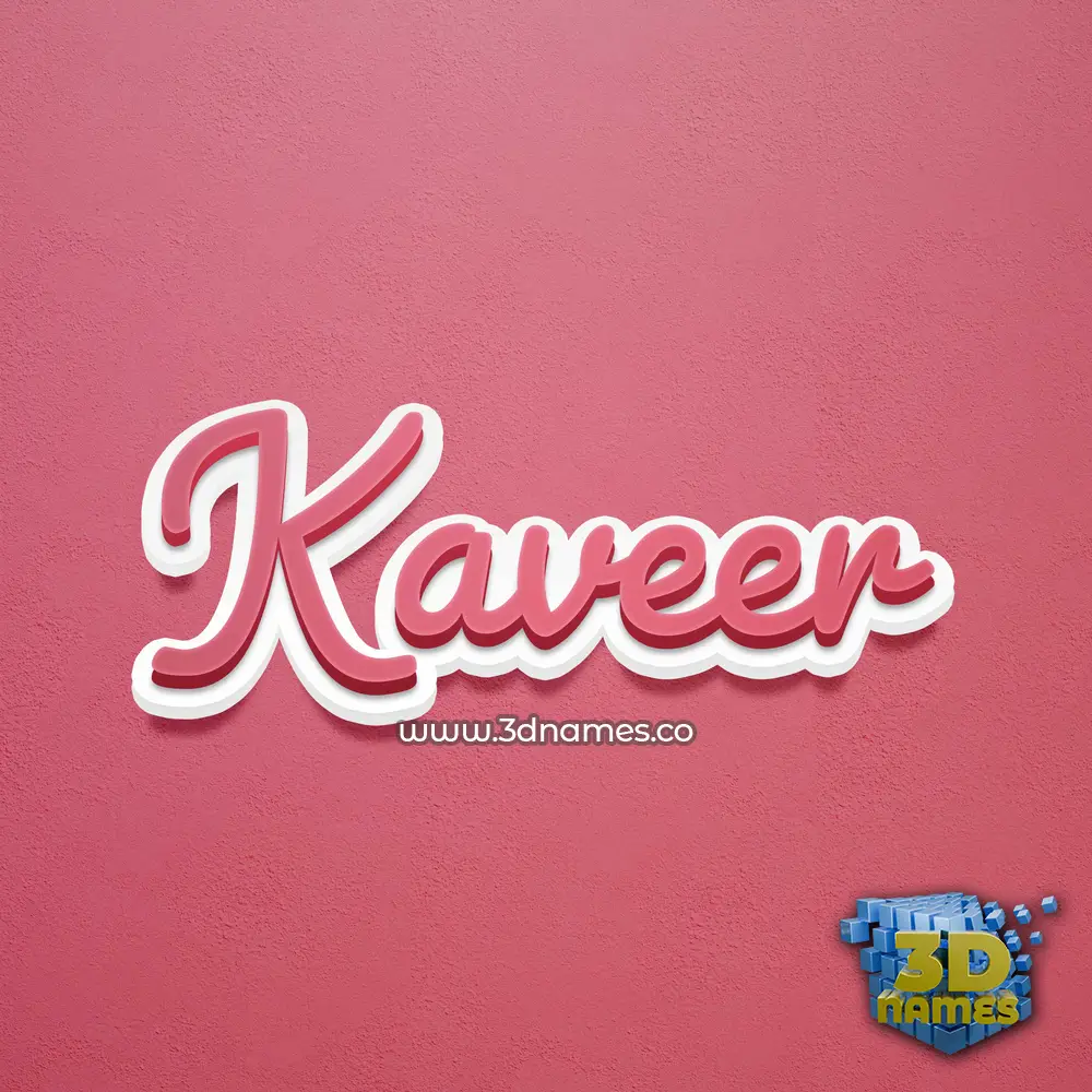 kaveer in Red Scribble style - 3D name wallpaper