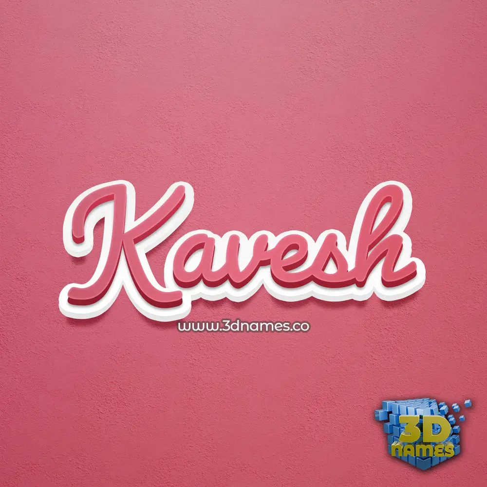 kavesh in Red Scribble style - 3D name wallpaper