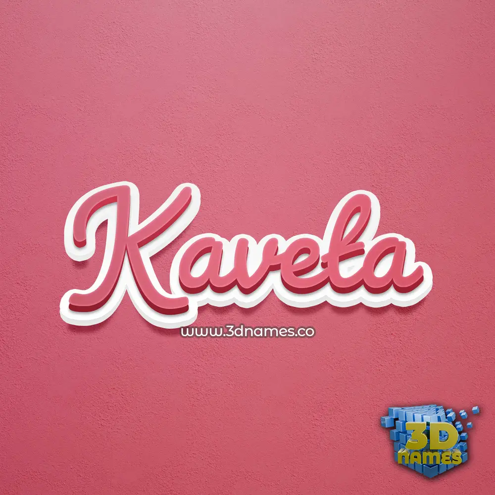 kaveta in Red Scribble style - 3D name wallpaper