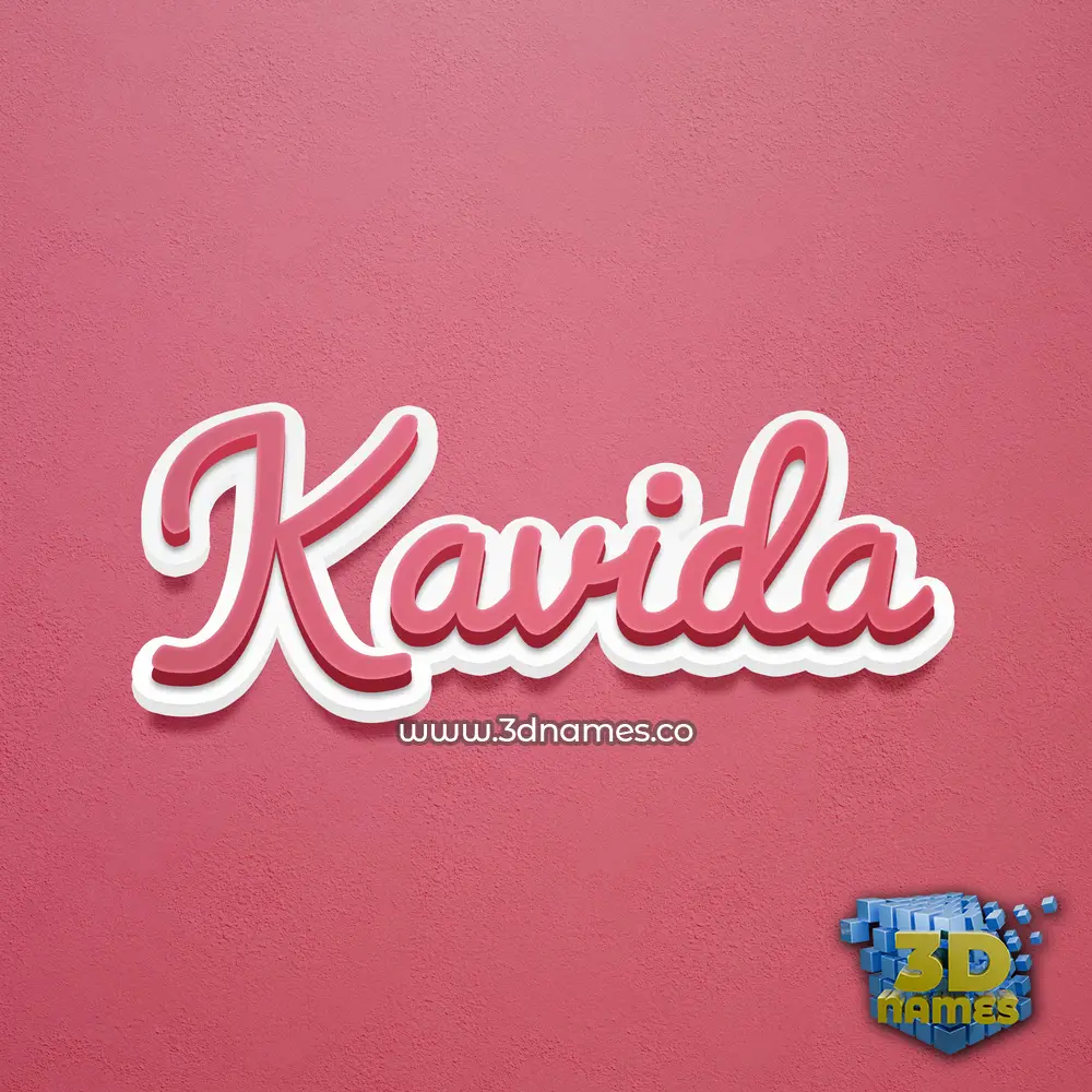 kavida in Red Scribble style - 3D name wallpaper