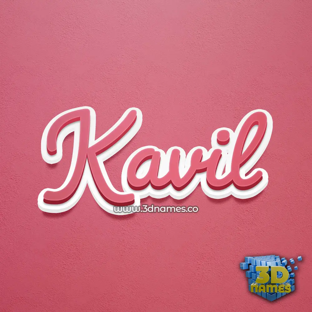 kavil in Red Scribble style - 3D name wallpaper