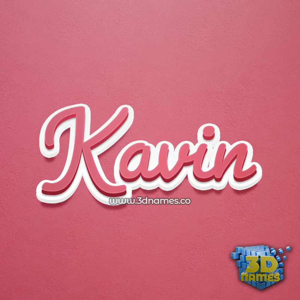 kavin in Red Scribble style - 3D name wallpaper