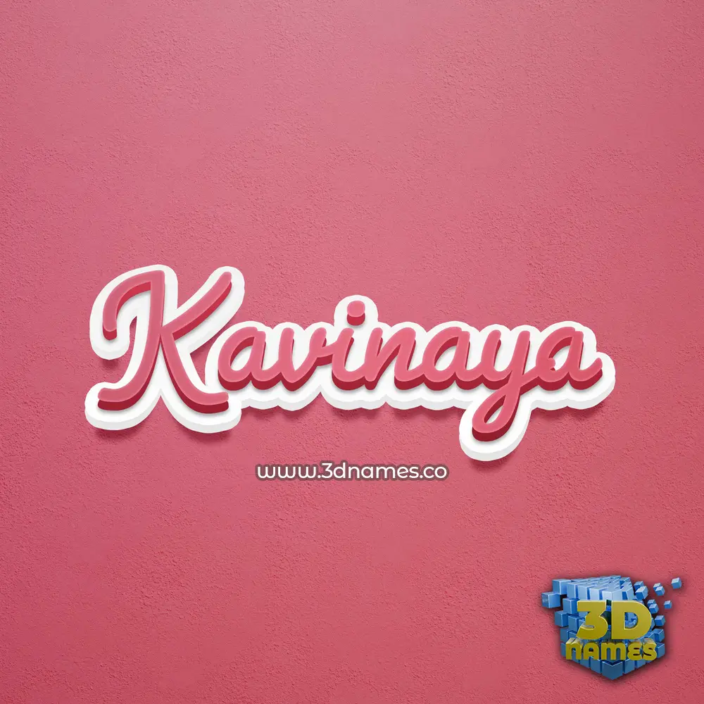 kavinaya in Red Scribble style - 3D name wallpaper