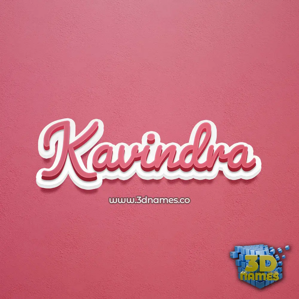 kavindra in Red Scribble style - 3D name wallpaper