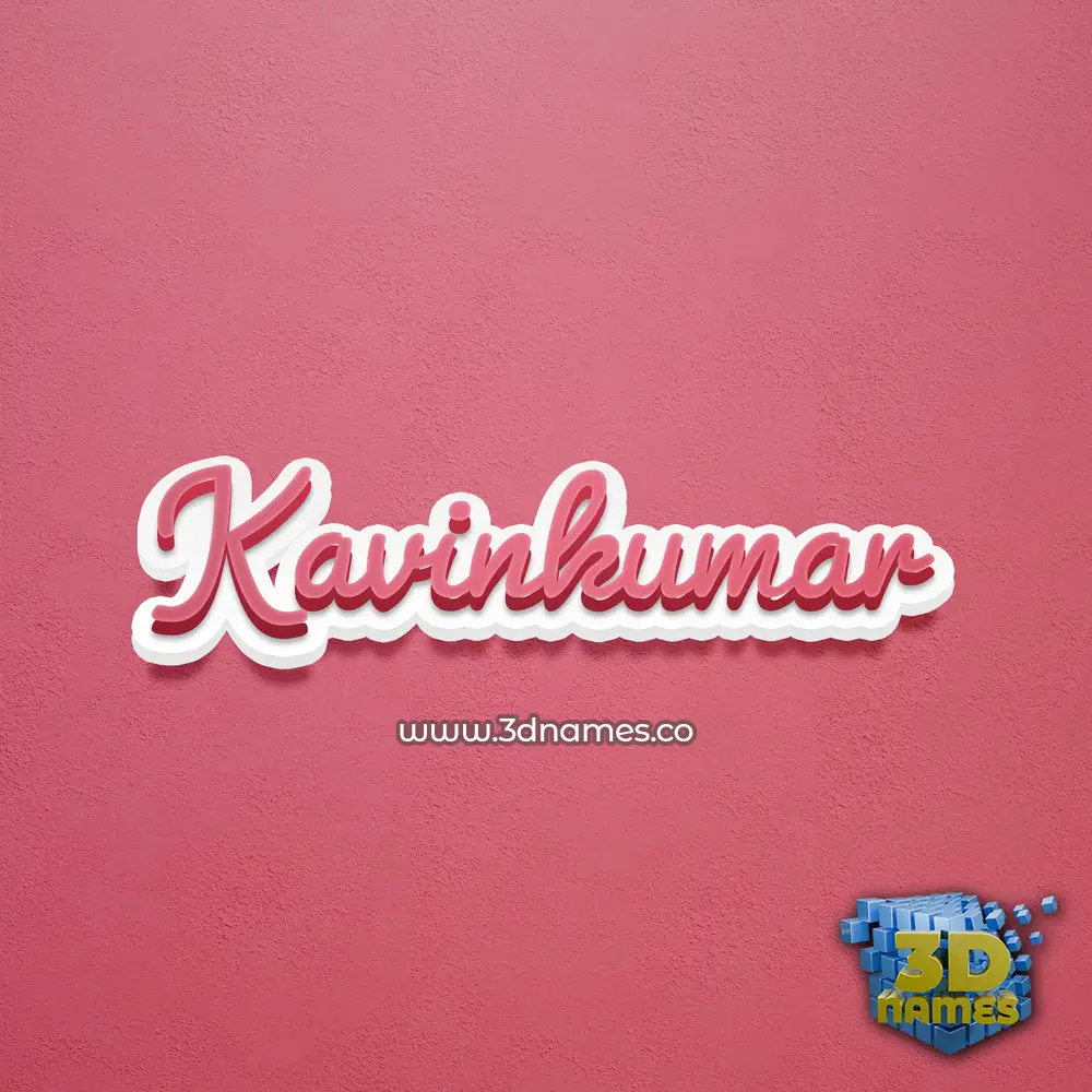 kavinkumar in Red Scribble style - 3D name wallpaper