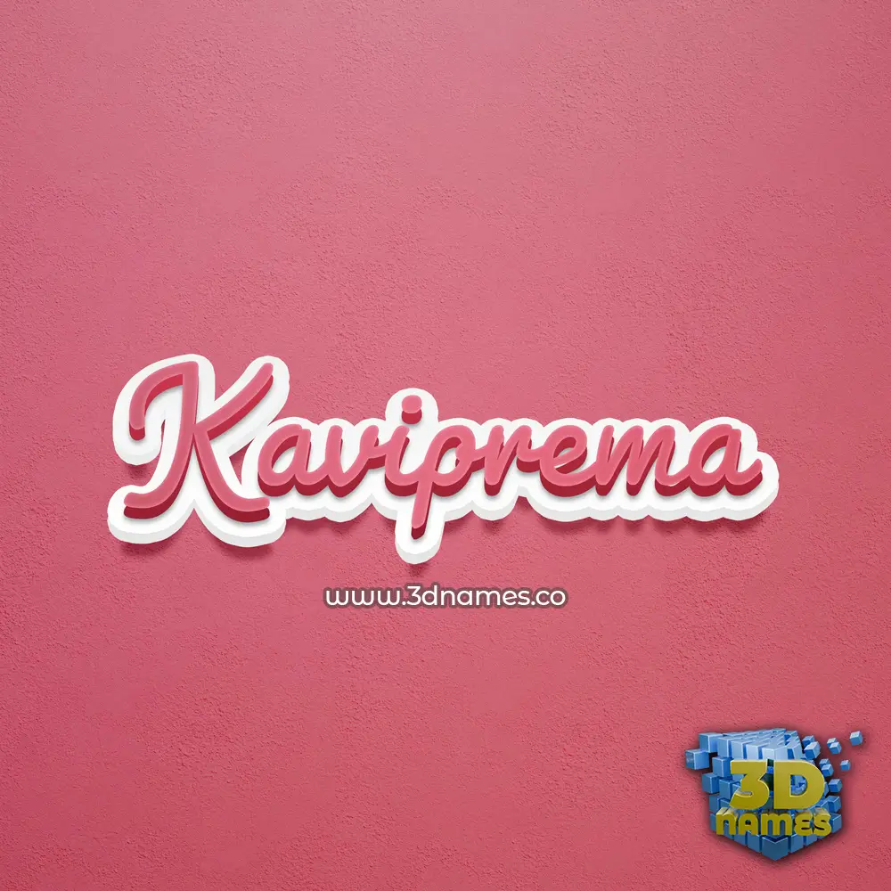 kaviprema in Red Scribble style - 3D name wallpaper