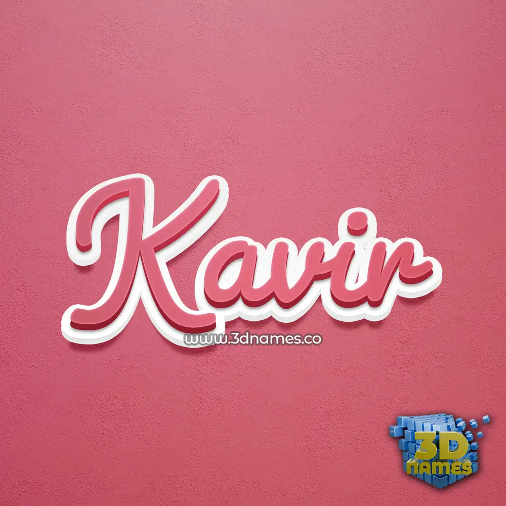 kavir in Red Scribble style - 3D name wallpaper