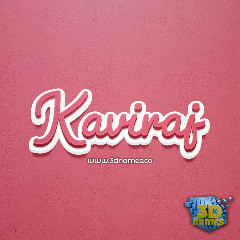 kaviraj in Red Scribble style - 3D name wallpaper