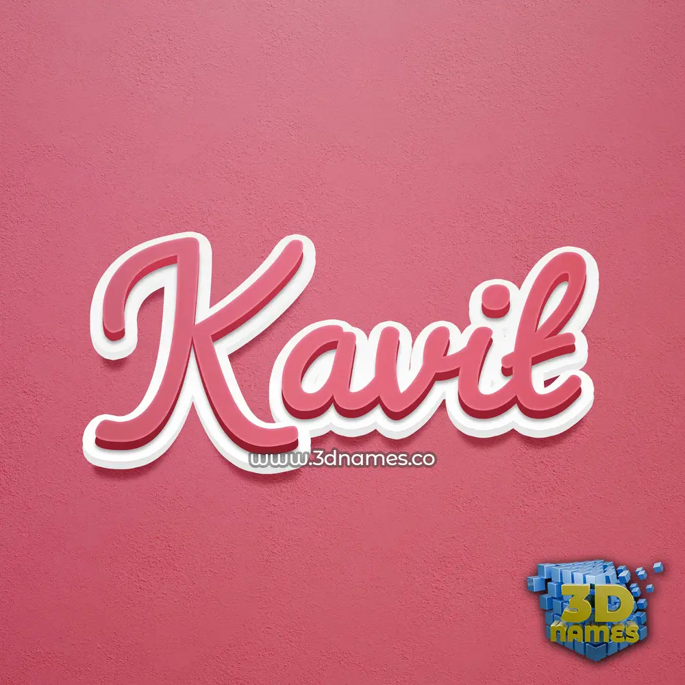 kavit in Red Scribble style - 3D name wallpaper
