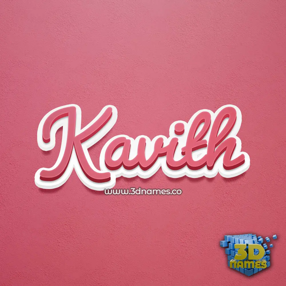 kavith in Red Scribble style - 3D name wallpaper