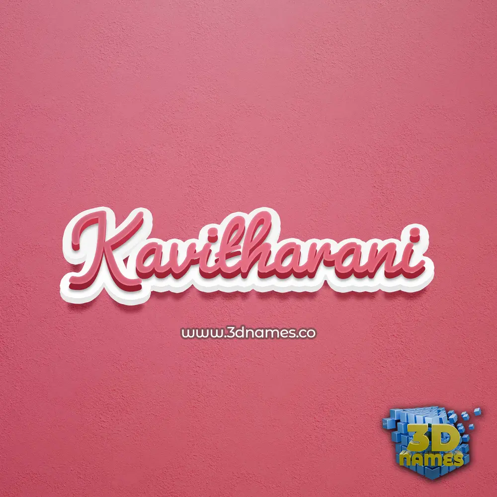 kavitharani in Red Scribble style - 3D name wallpaper