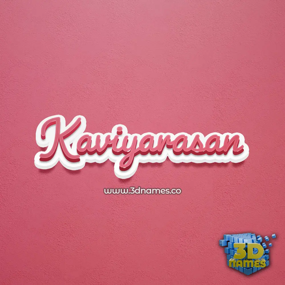 kaviyarasan in Red Scribble style - 3D name wallpaper