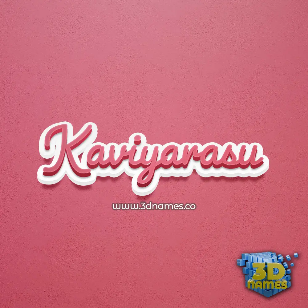 kaviyarasu in Red Scribble style - 3D name wallpaper