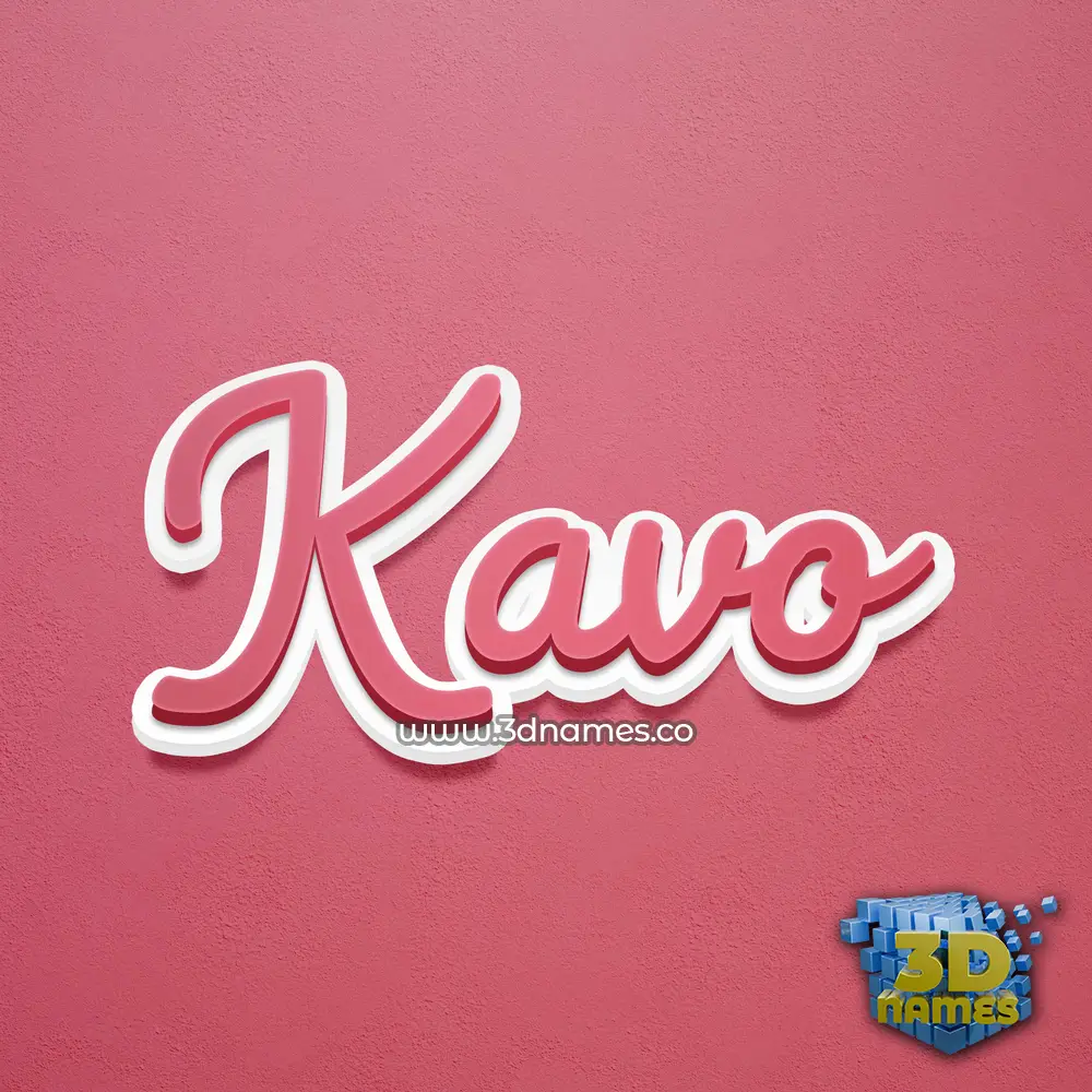 kavo in Red Scribble style - 3D name wallpaper