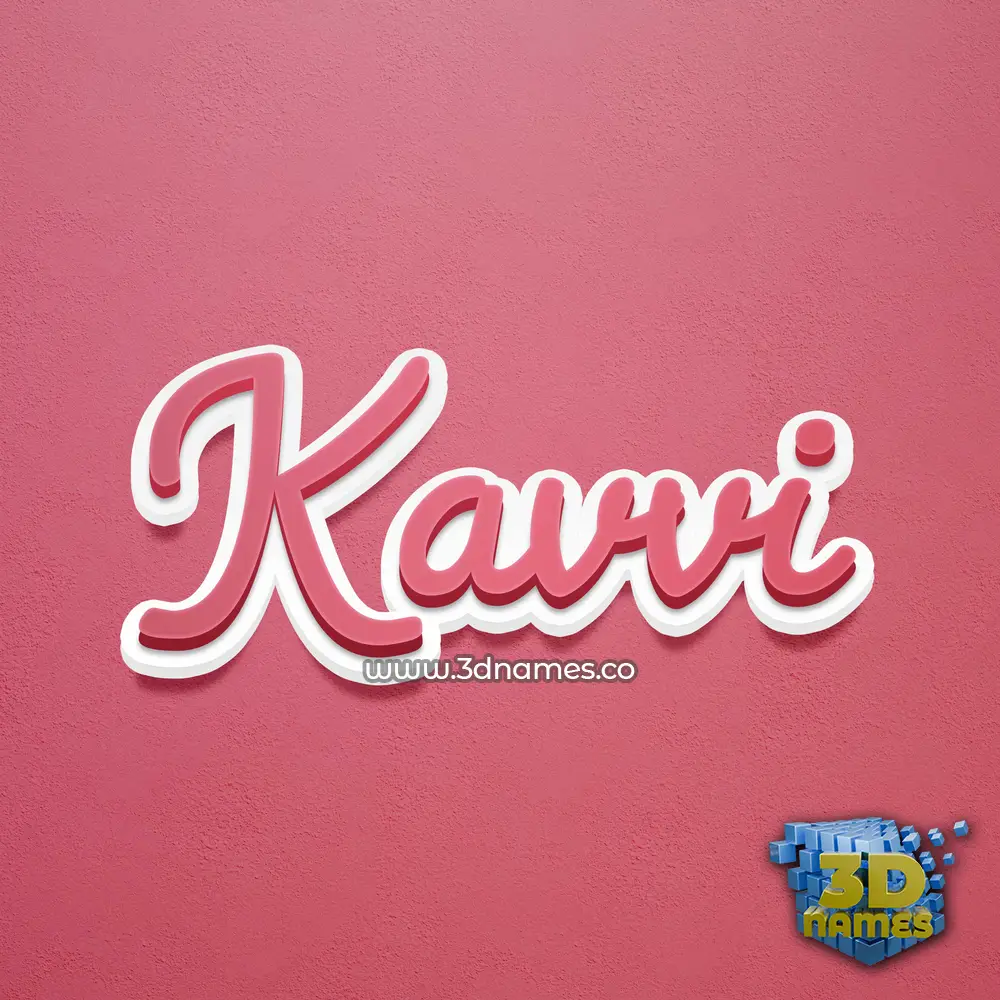 kavvi in Red Scribble style - 3D name wallpaper