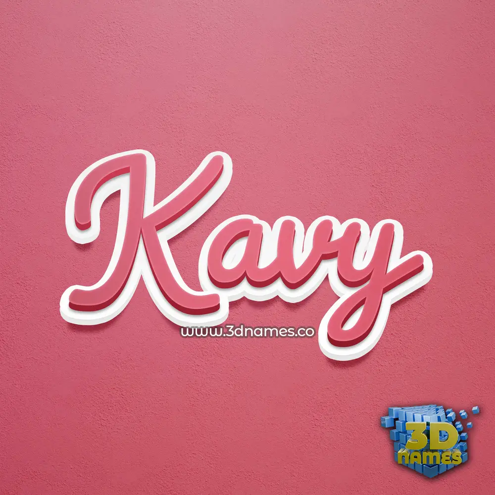 kavy in Red Scribble style - 3D name wallpaper