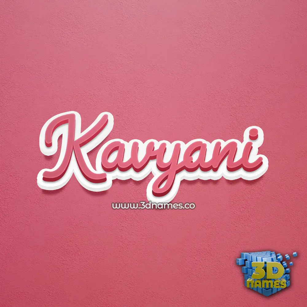 kavyani in Red Scribble style - 3D name wallpaper