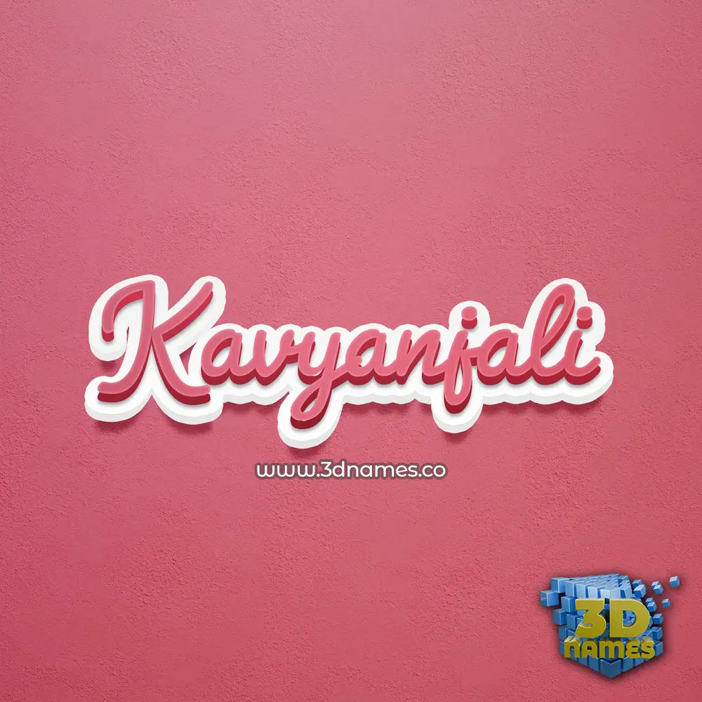 kavyanjali in Red Scribble style - 3D name wallpaper