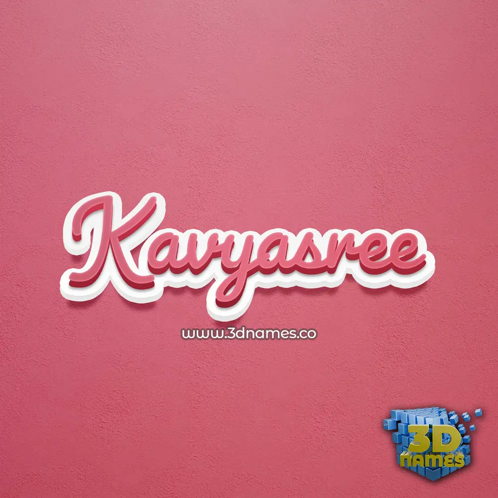 kavyasree in Red Scribble style - 3D name wallpaper