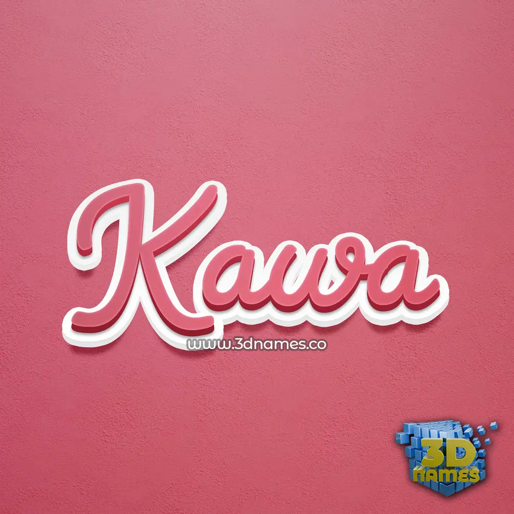 kawa in Red Scribble style - 3D name wallpaper