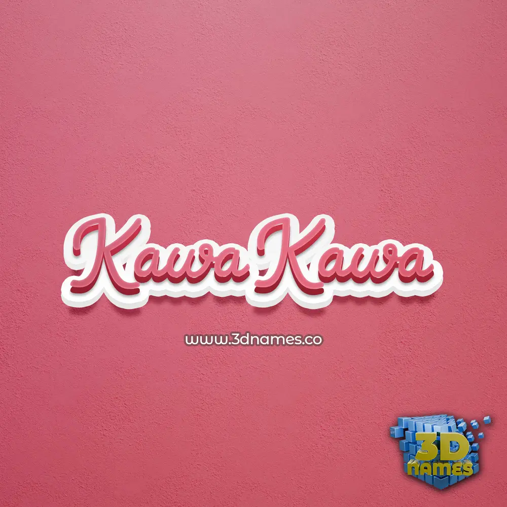kawa kawa in Red Scribble style - 3D name wallpaper