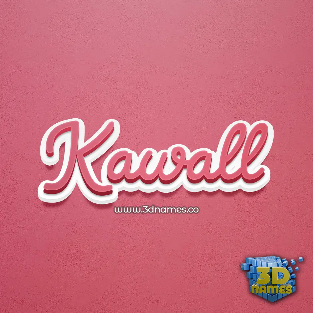 kawall in Red Scribble style - 3D name wallpaper