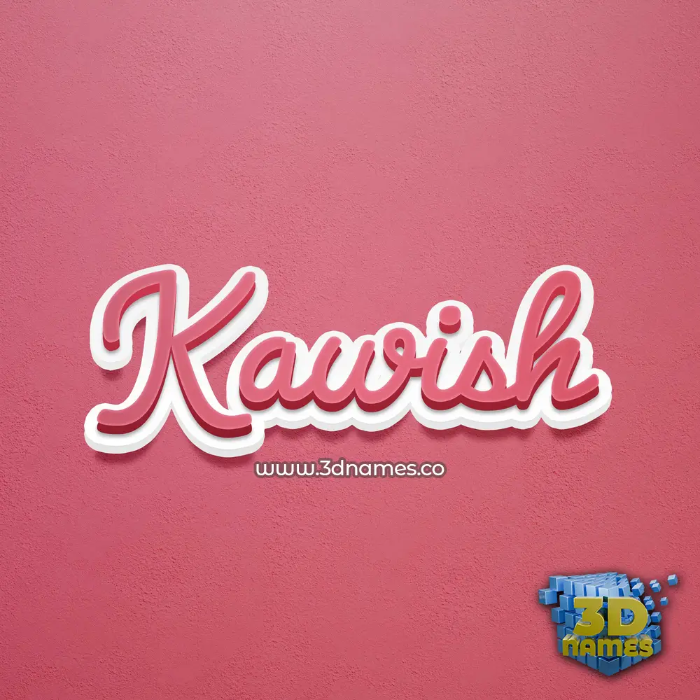 kawish in Red Scribble style - 3D name wallpaper