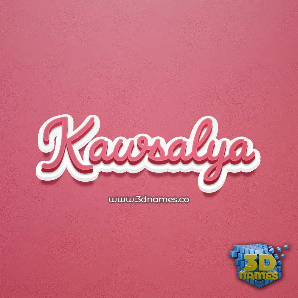 kawsalya in Red Scribble style - 3D name wallpaper