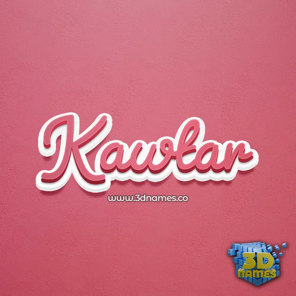 kawtar in Red Scribble style - 3D name wallpaper