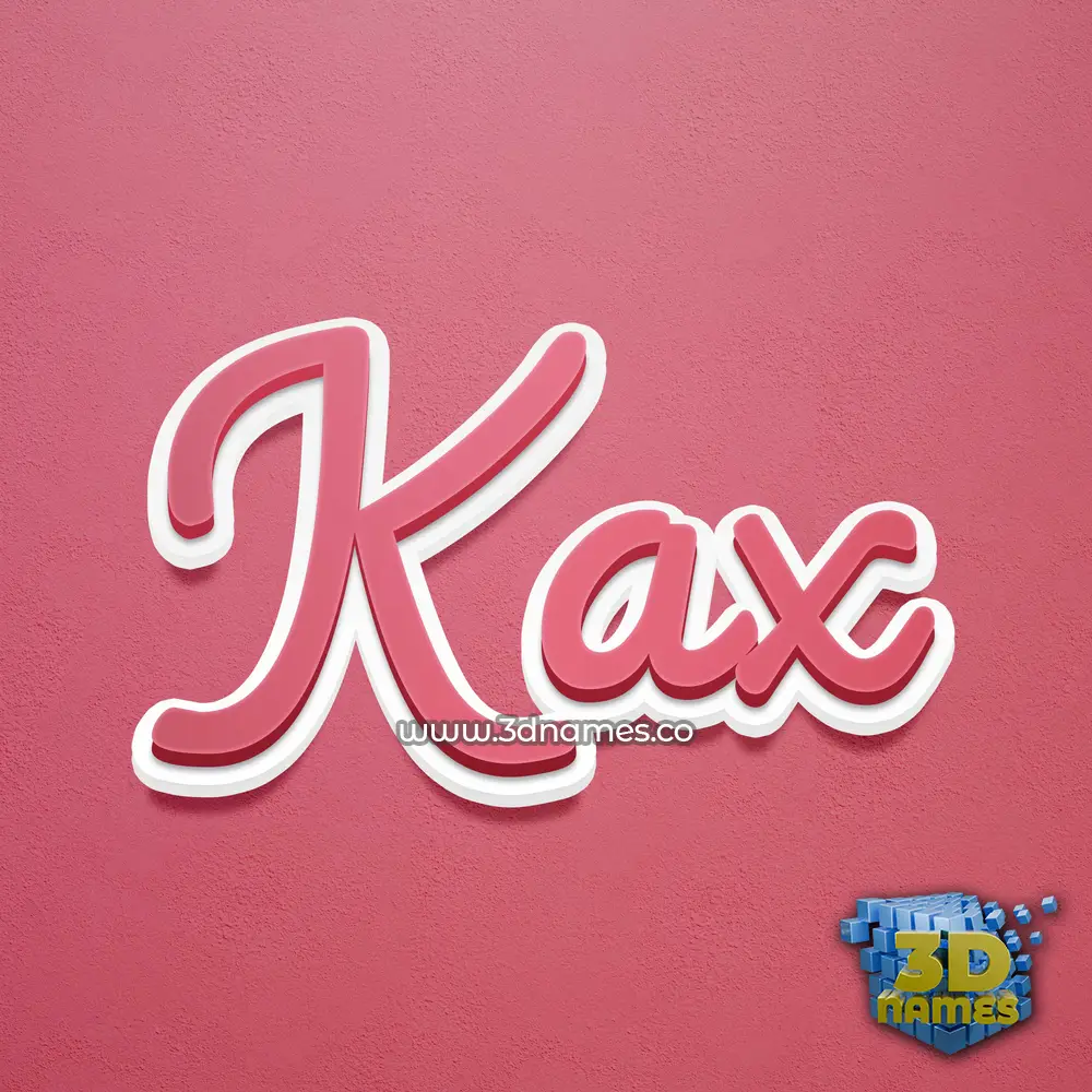kax in Red Scribble style - 3D name wallpaper