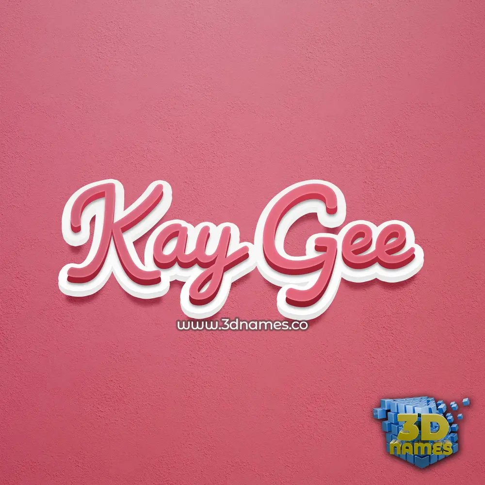 kay gee in Red Scribble style - 3D name wallpaper