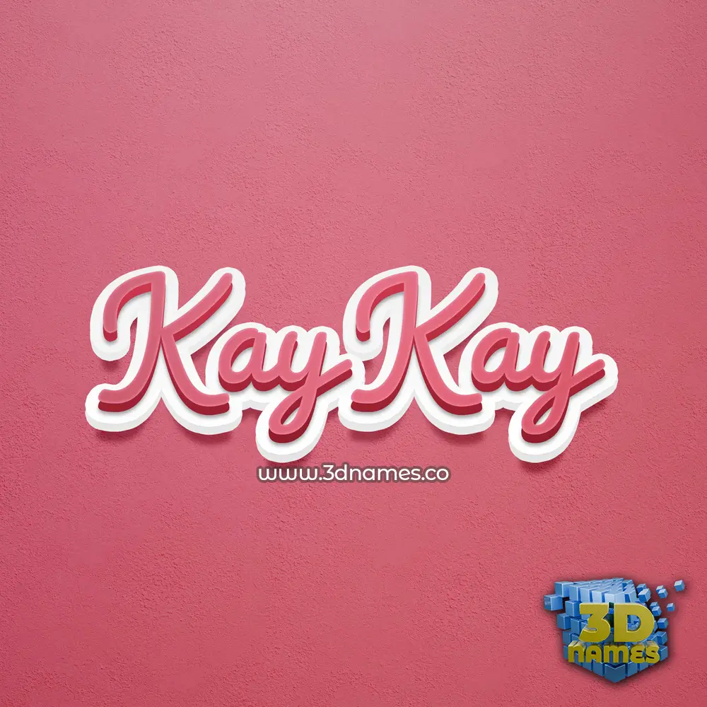 kay kay in Red Scribble style - 3D name wallpaper