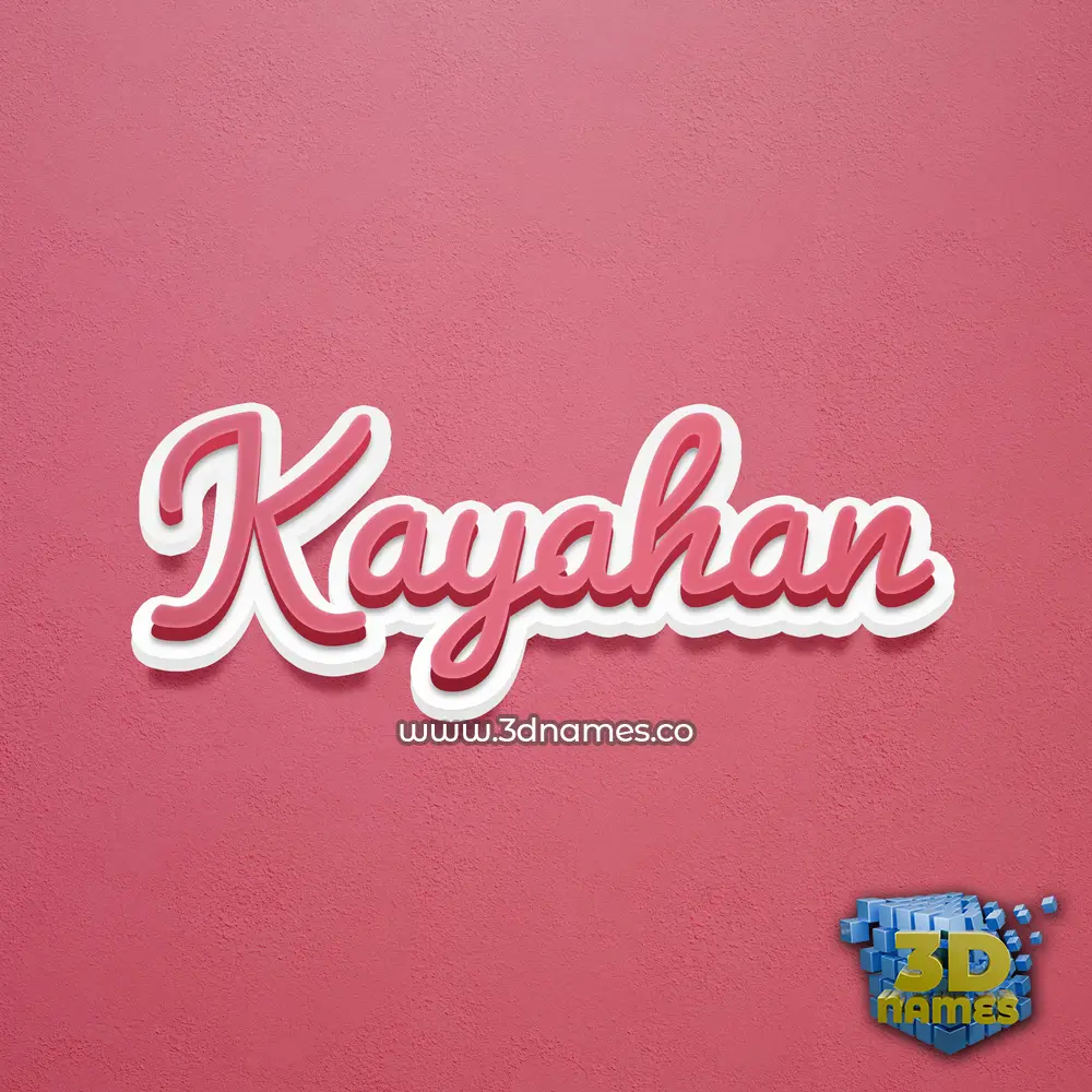 kayahan in Red Scribble style - 3D name wallpaper